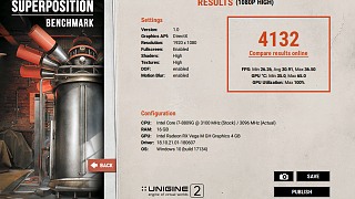 Intel NUC Kit NUC8i7HVK - Superposition Benchmark - High