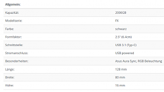 Tabelle FX