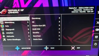 Asus ROG Strix XG279Q Menü