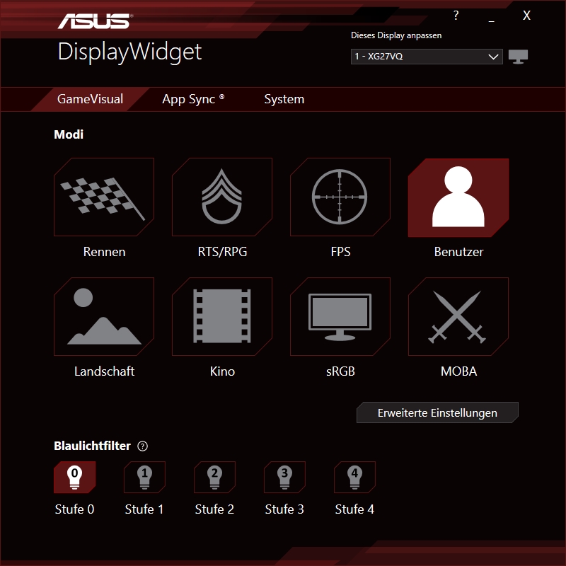 ASUS ROG Strix X27VQ - Display Widget 1