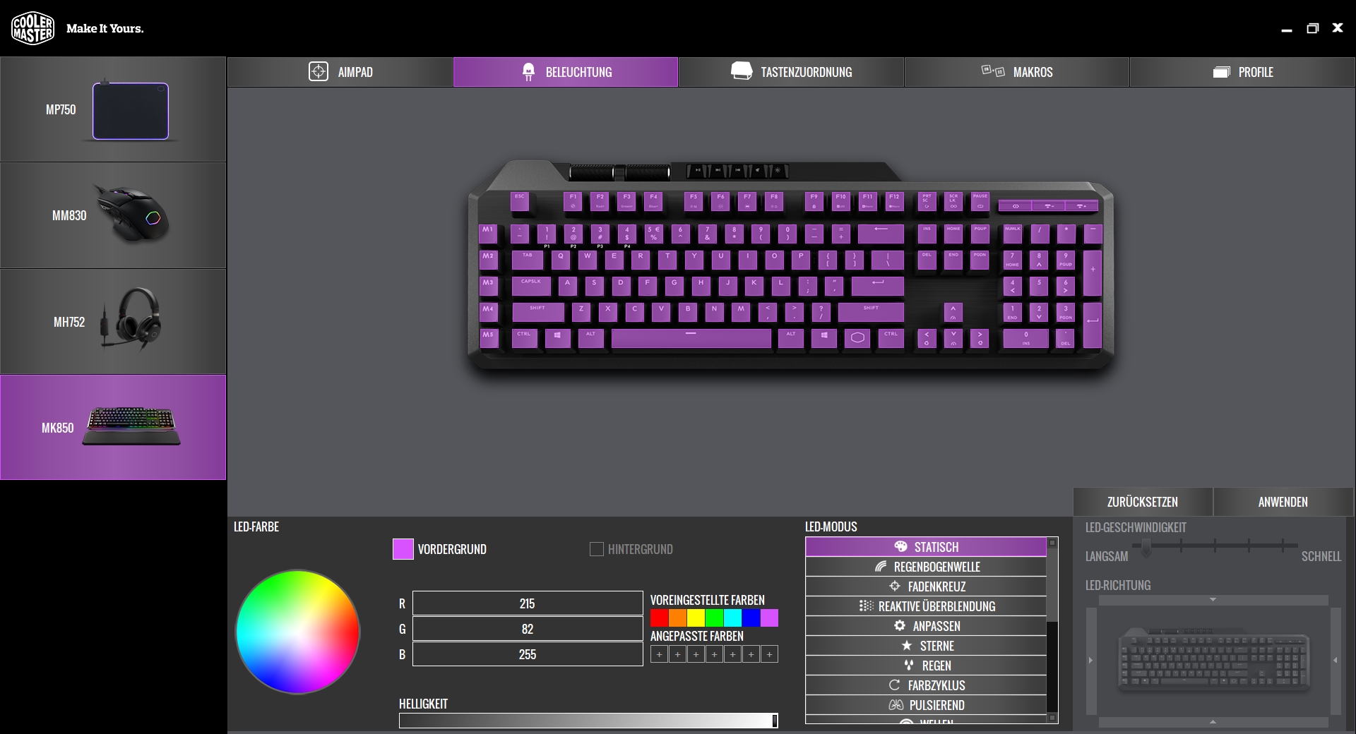 Cooler Master MK850 - Software 2