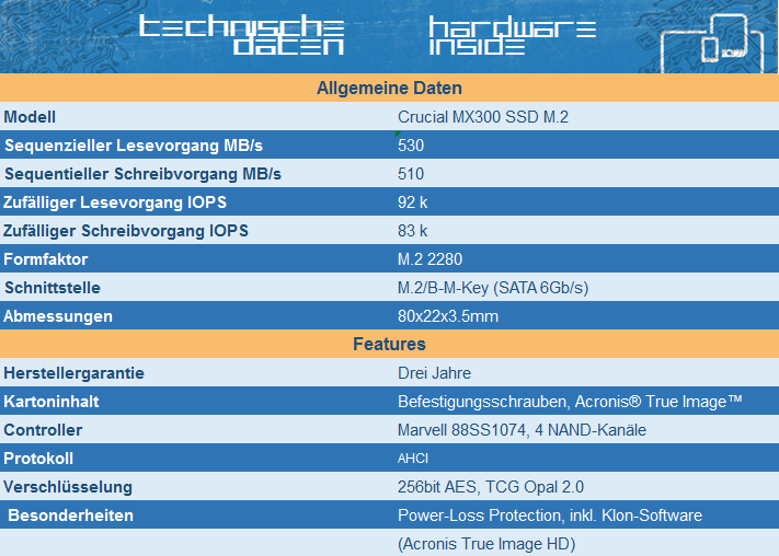 Crucial MX300 1TB, M.2