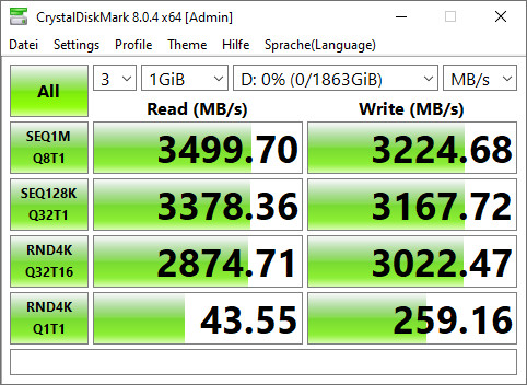 Crucial P3 2TB - CrystalDiskMark