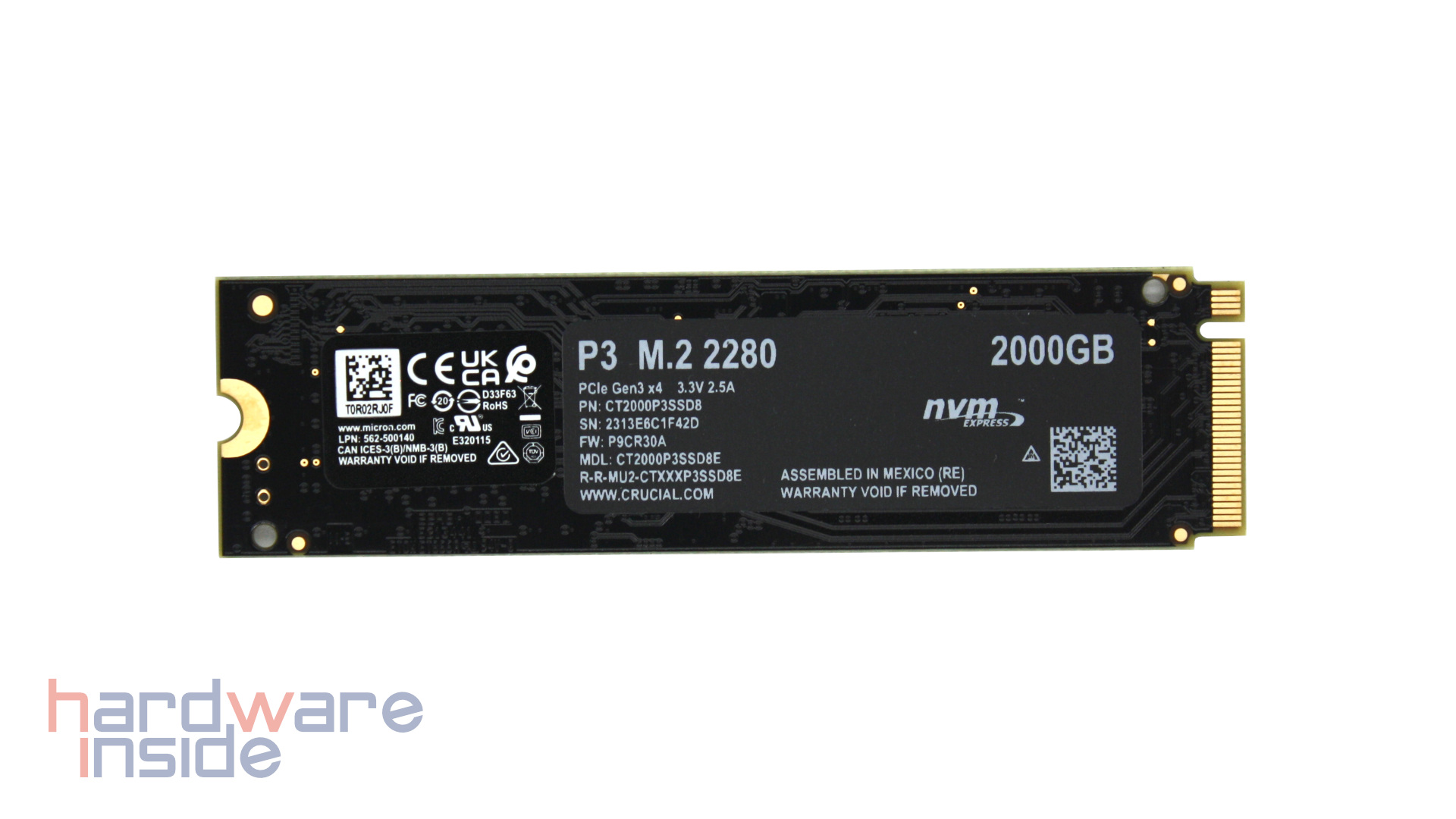 Crucial P3 2TB Rückseite