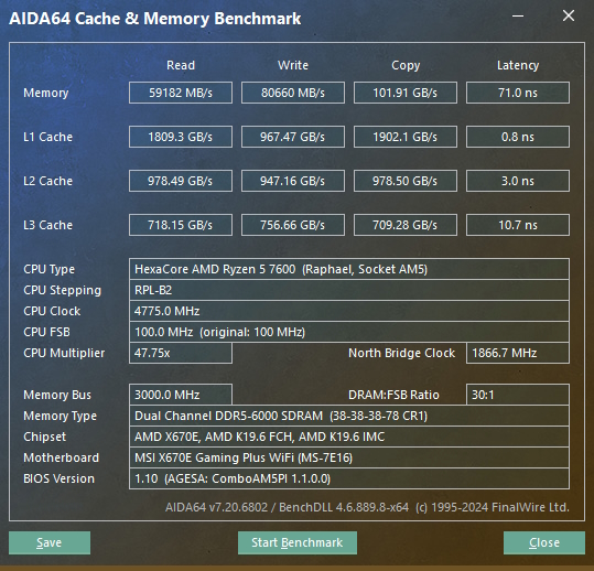 MSI X670E Gaming Plus Wifi - AIDA64 RAM Bench.jpg