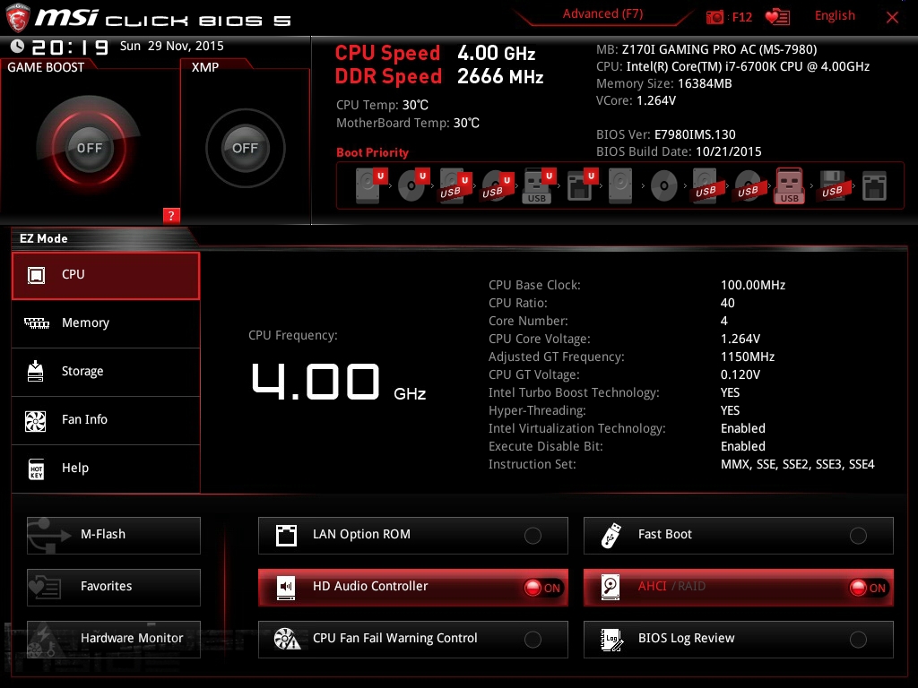 MSI Z170i Gaming Pro AC