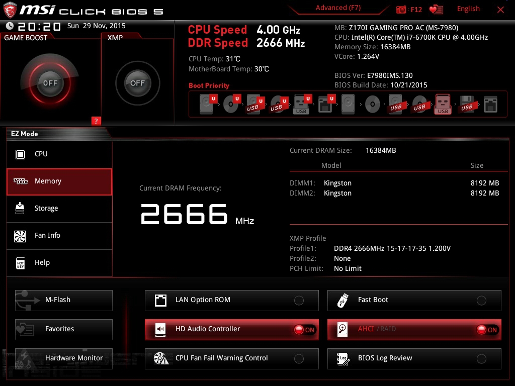 MSI Z170i Gaming Pro AC