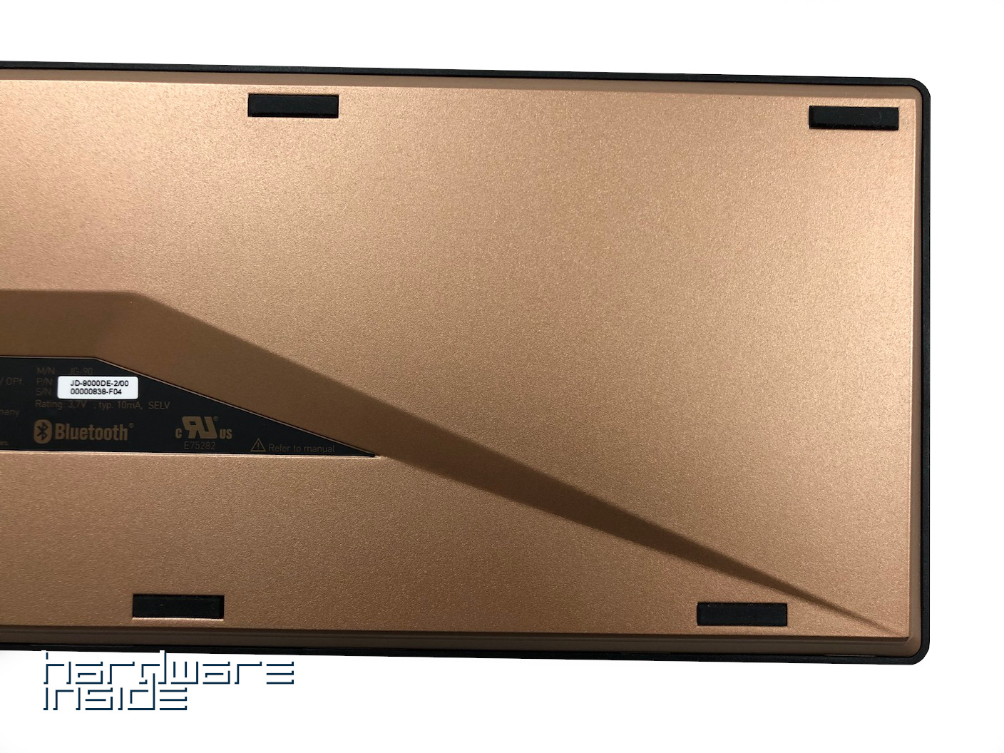 Tastatur Rückseite Kupfer