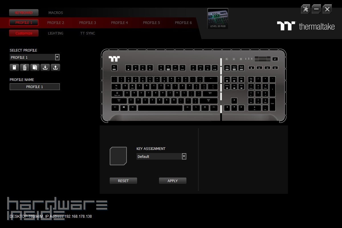 Thermaltake Level 20 RGB Gaming Keyboard - 37